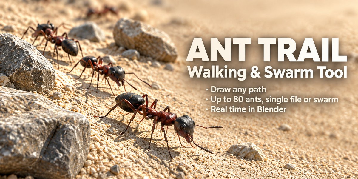 Ant Trail: Blender add-on for trails of ants