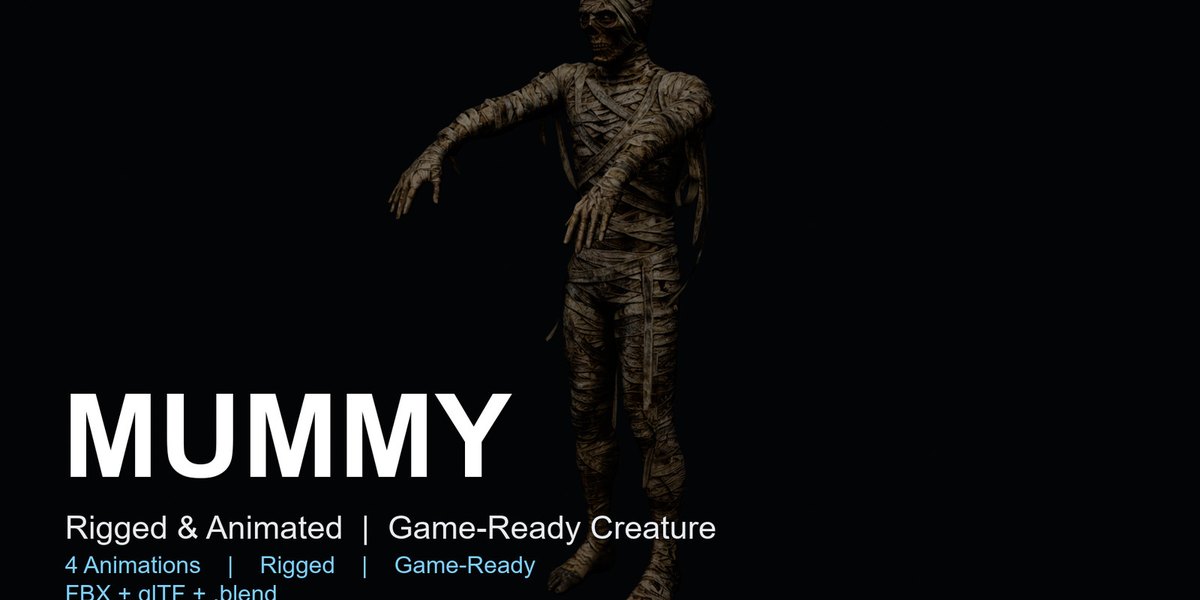 Mummy: rigged and animated character for Blender