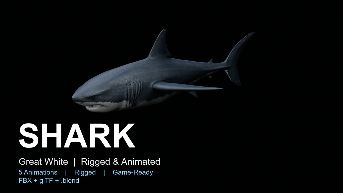 Shark: rigged and animated shark for Blender